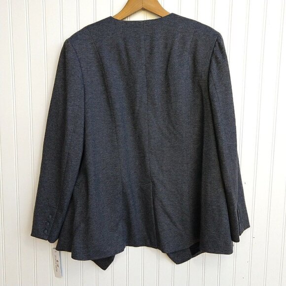 Melissa McCarthy Seven7 Women's Gray Blazer Size L NWT Open Front Notch Collar - Picture 13 of 14